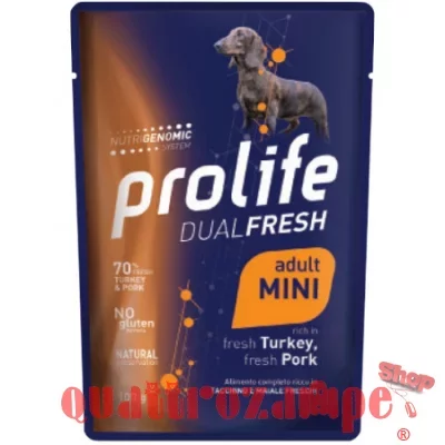 Prolife Dog Dual FreshTacchino Maiale 100 gr Bustina Umido Per Cani