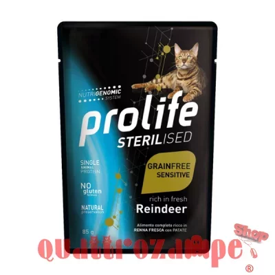 PROLIFE Cat Veterinary Diet Sterilised Sensitive Renna e Patate 85 gr Bustin Umido Gatto