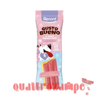 Record Gelato Gusto Bueno Formaggio e Carne 50 gr Snack Per Cani