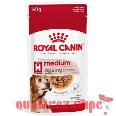 Royal Canin Medium Ageing 10 + 140 Gr Busta In Salsa Umido Per Cane