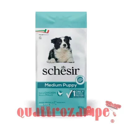 Schesir Dog Puppy Medium Pollo Monoproteico 12 kg Per Cani