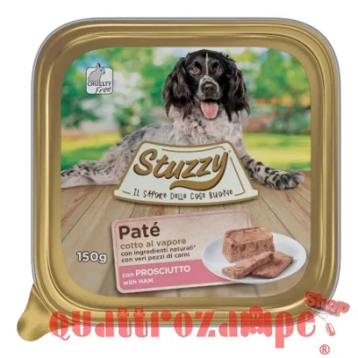 Stuzzy Dog Patè Prosciutto 150 gr Cibo in Vaschetta Per Cani