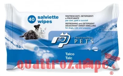 40 Salviette Detergenti Profumate alla Citronella Per Cani e Gatti Professional Pets