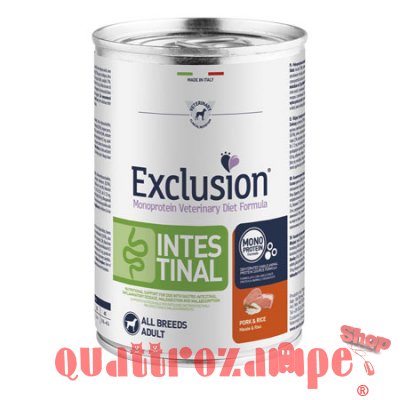 EXCLUSION INTESTINAL DIET PER CANI CON MAIALE E RISO MEDIUM LARGE